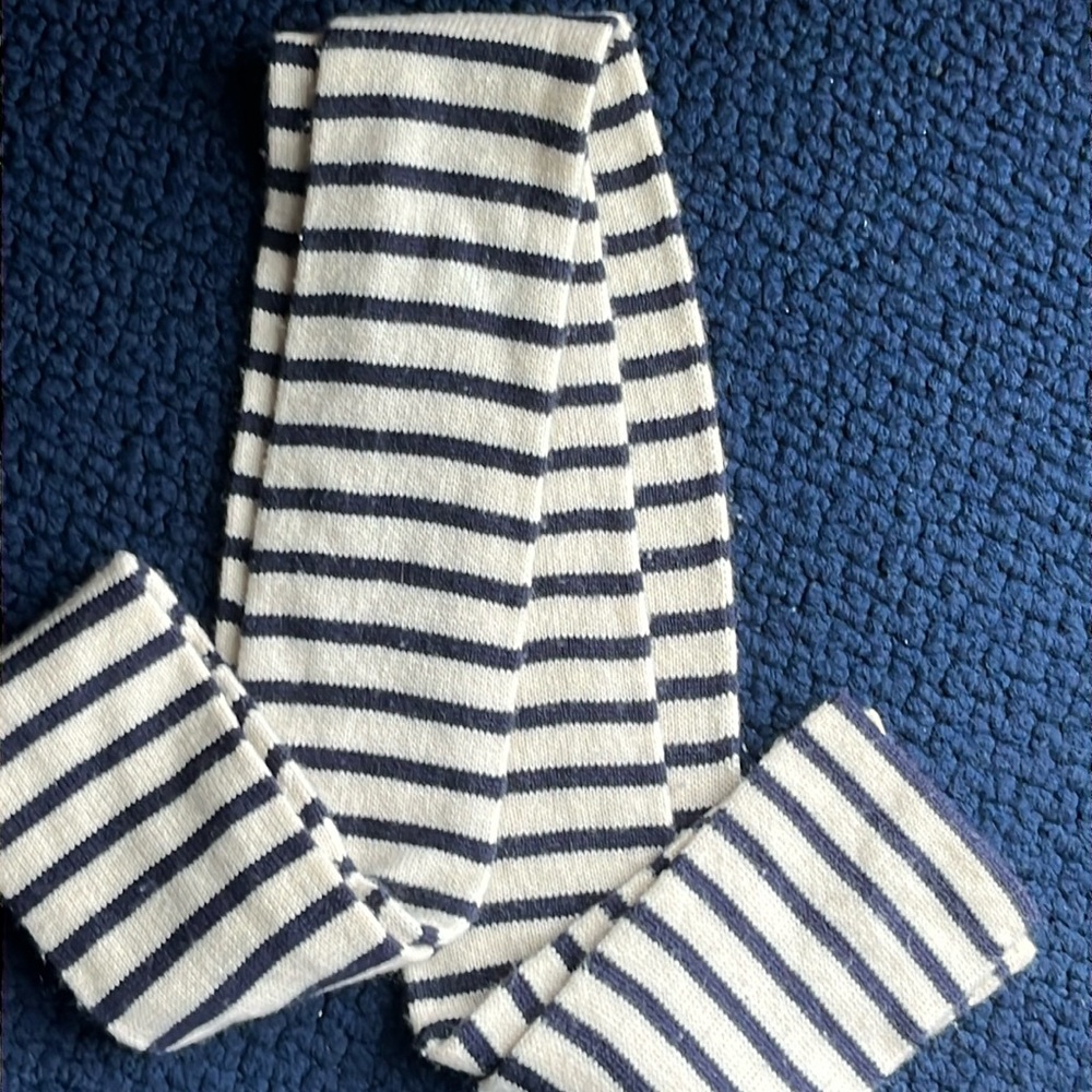 Stripe blue/beige . JCrew thin long like tie scarf